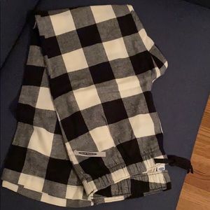 Black and white plaid pajama pants